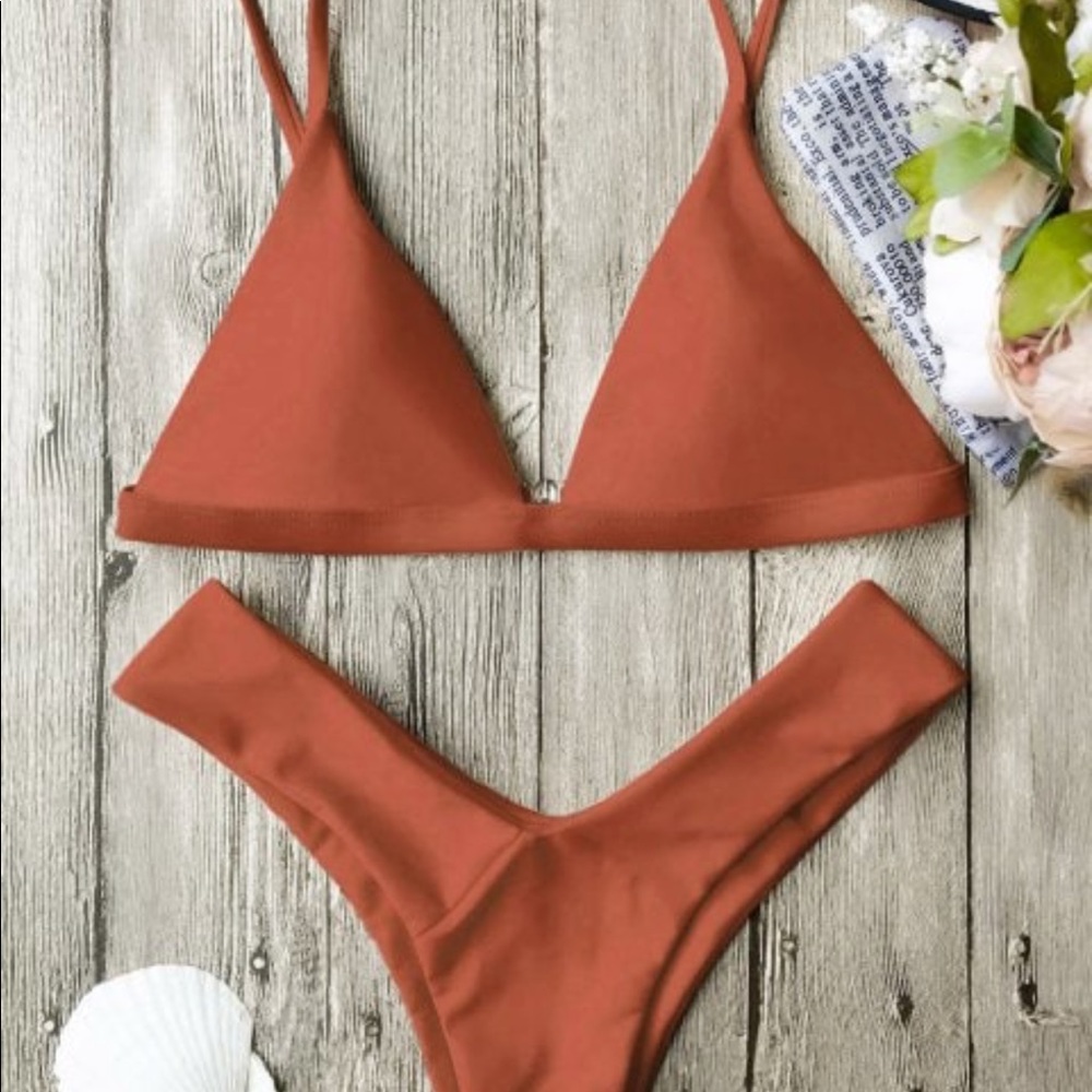 Spaghetti Strap Burnt Orange Bikini BRAND NEW